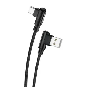 Šikmý kabel z USB na USB-C Foneng X70, 3A, 1m (černý)