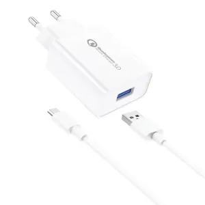 Síťová nabíječka Foneng EU13 + kabel USB na Micro USB, 3A (bílá)