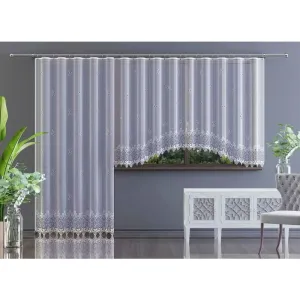 Hotová záclona nebo balkonový komplet, Amanda, bílá 380 x 180 cm