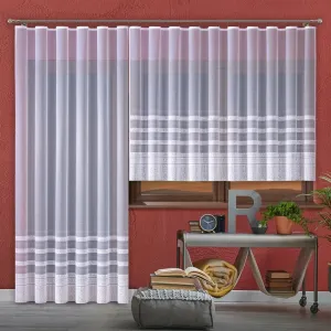 Forbyt,Hotová záclona nebo balkonový komplet, Karolína, bílá 200 x 250 cm