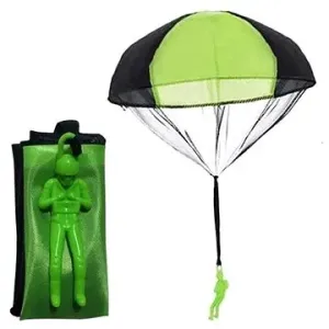 Parašutista s padákem - zelený