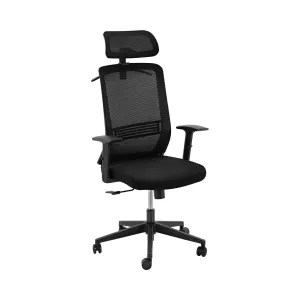 Kancelářská židle síťované opěradlo opěrka hlavy sedák 50 x 61 cm do 150 kg černá - Kancelářské židle Fromm & Starck