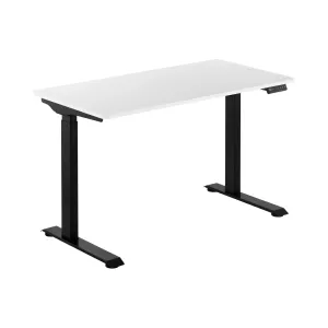 Výškově nastavitelný stůl s deskou 90 W 730–1 233 mm bílá / černá - Psací stoly Fromm & Starck