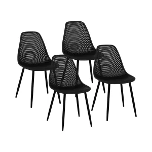 Židle 4dílná sada až 150 kg sedák 52 x 46,5 cm černá - Konferenční židle Fromm & Starck