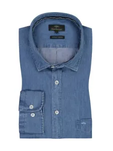 Nadměrná velikost: Fynch-Hatton, Dřžínová košile z bavlny a s výšivkou loga Modrá
