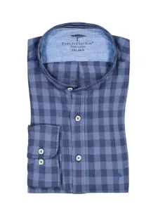 Nadměrná velikost: Fynch-Hatton, Lněná košile s károvým vzorem Modrá #4456908