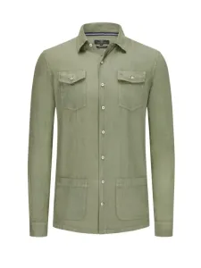 Nadměrná velikost: Fynch-Hatton, Lněná košile s náprsními kapsami Olive
