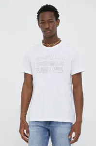 Bavlněné tričko G-Star Raw bílá barva, s potiskem #5055555