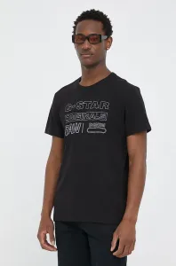 Bavlněné tričko G-Star Raw černá barva, s potiskem #5870583