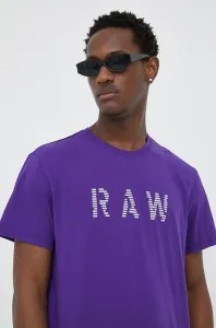 Bavlněné tričko G-Star Raw fialová barva, s potiskem #5055543