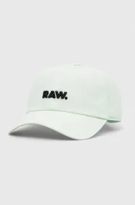 Bavlněná baseballová čepice G-Star Raw zelená barva, s aplikací