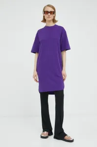 Bavlněné šaty G-Star Raw fialová barva, mini, oversize #5008463