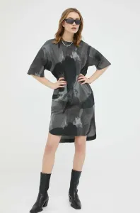 Bavlněné šaty G-Star Raw šedá barva, mini, oversize #5008465