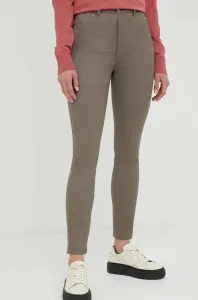 Kalhoty G-Star Raw dámské, hnědá barva, přiléhavé, high waist #6076166