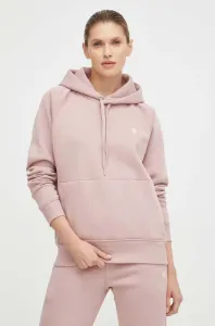 Mikina G-Star Raw dámská, fialová barva, s kapucí, hladká #5737799