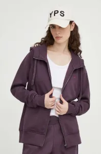 Mikina G-Star Raw dámská, fialová barva, s kapucí, hladká #5673152