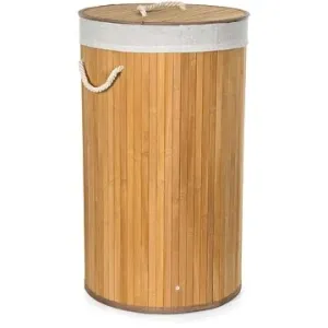 G21 Koš 35  ×  60 cm kulatý s bílým látkovým košem 55 l, bambus