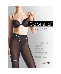 Gabriella Comfort 3D 400 50 den 5-XL punčochové kalhoty, 5-XL, nero/černá