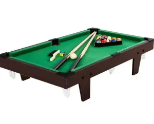 GamesPlanet® 40542 Mini kulečník pool s příslušenstvím 92 x 52 x 19 cm, hnědá