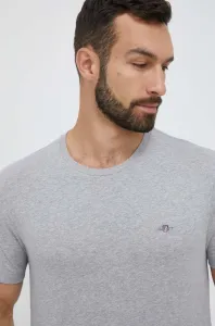 Bavlněné tričko Gant šedá barva
