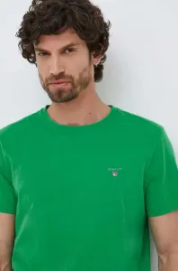 Bavlněné tričko Gant tyrkysová barva
