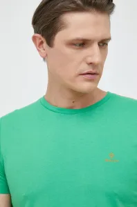 Bavlněné tričko Gant tyrkysová barva, s aplikací