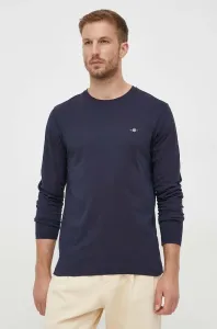 Bavlněné tričko s dlouhým rukávem Gant tmavomodrá barva #6056153