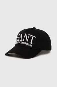Bavlněná baseballová čepice Gant černá barva, s aplikací #4938417