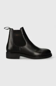 Kožené kotníkové boty Gant Prepdale pánské, černá barva, 27641420.G00