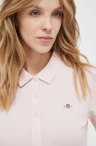 Bavlněné polo tričko Gant růžová barva