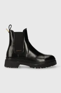 Kožené kotníkové boty Gant Aligrey dámské, černá barva, na platformě, zateplené, 27551324.G00 #6087907