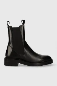 Kožené kotníkové boty Gant Fallwi dámské, černá barva, na plochém podpatku, 27551333.G00 #6065983