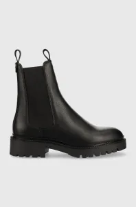 Kožené kotníkové boty Gant Kelliin dámské, černá barva, na plochém podpatku #3814214