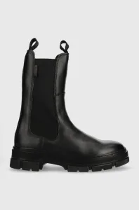 Kožené kotníkové boty Gant Monthike dámské, černá barva, na platformě #4070593
