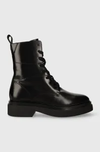Kožené kotníkové boty Gant Zandrin dámské, černá barva, na platformě, 27541381.G00