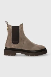 Semišové boty Gant Aligrey dámské, hnědá barva, na plochém podpatku, lehce zateplené, 27553441.G241 #6062095