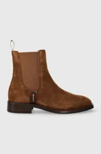 Semišové kotníkové boty Gant Fayy dámské, hnědá barva, na plochém podpatku, 27553384.G45 #6034832