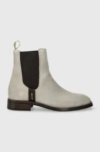 Semišové kotníkové boty Gant Fayy dámské, šedá barva, na plochém podpatku, 27553384.G236