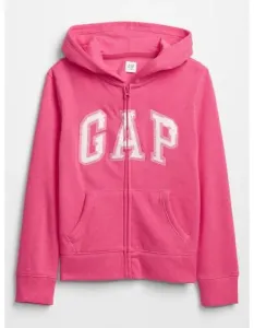 Dětská mikina GAP logo zip Růžová