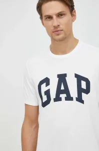 Bavlněné tričko GAP 2-pack bílá barva, s potiskem