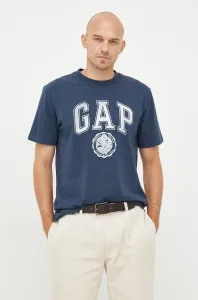 Bavlněné tričko GAP tmavomodrá barva, s potiskem #5456528