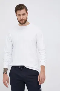 Bavlněné tričko s dlouhým rukávem GAP bílá barva, hladké