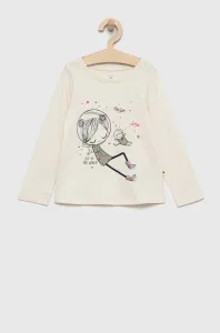 Dětská bavlněná košile s dlouhým rukávem GAP béžová barva