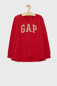 Dětská bavlněná košile s dlouhým rukávem GAP červená barva