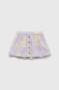 Dětská lněná sukně GAP fialová barva, mini