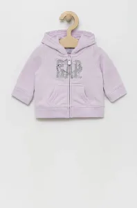 Dětská mikina GAP fialová barva, s potiskem #1991265