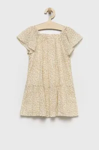 Dětské bavlněné šaty GAP béžová barva, mini #2031580