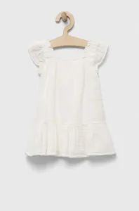 Dětské bavlněné šaty GAP bílá barva, mini #5052788