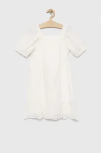 Dětské bavlněné šaty GAP bílá barva, mini #5034024