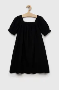 Dětské bavlněné šaty GAP černá barva, mini #5520532
